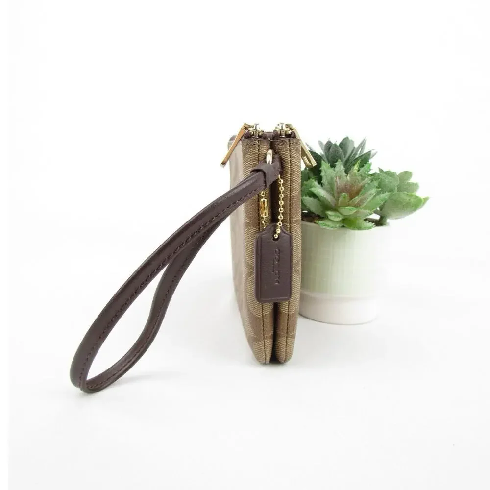 Coach Signature Double Zip Wristlet